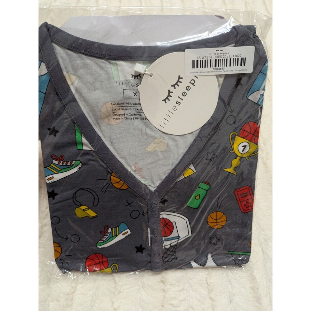 NIB Little Sleepies Hoop Stars Women's LS Top size XL